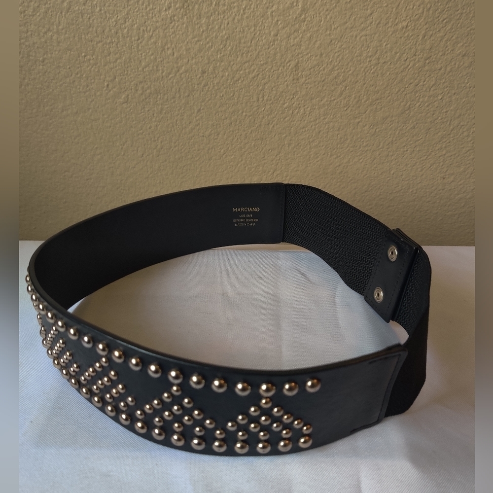 Marciano Black leather belt with elastic back